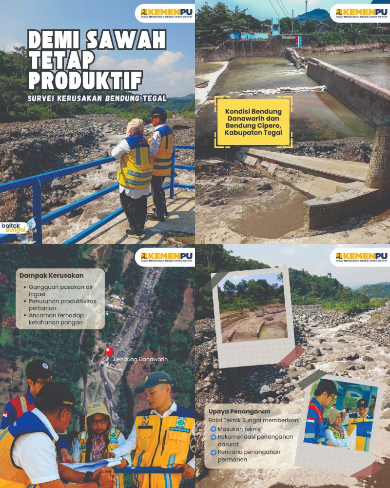 Demi Sawah Tetap Produktif, Survei Kerusakan Bendung Tegal